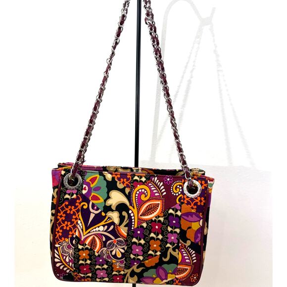 Vera Bradley Handbags - Vera Bradley Quilted Patchwork Floral Chain Shoulder Bag Cotton Tote Excellent